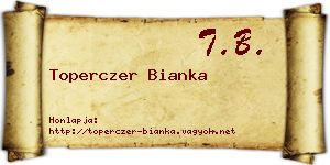 Toperczer Bianka névjegykártya